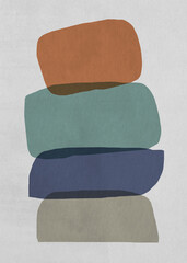 An abstract mid century style art poster print