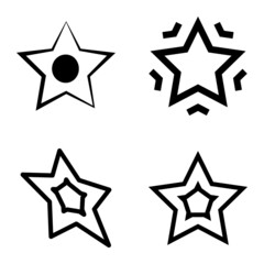Stars1-2starfall Flat Icon Set Isolated On White Background