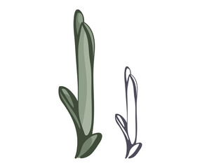 Plant vector illustration. Floral nature hand drawn design. Botanical art drawing.