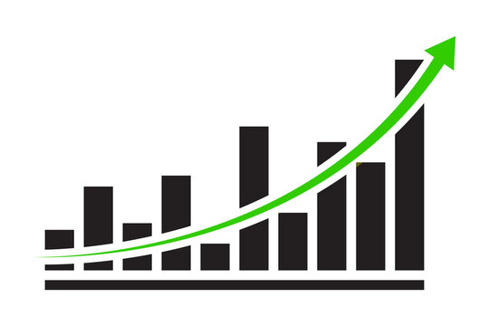 Chart vector icon business symbol. Finance rate diagram sign.