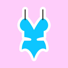 Fototapeta premium summer sticker illustration in cartoon style