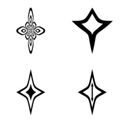 Rhombic_star3 Flat Icon Set Isolated On White Background