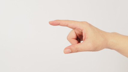 Ti key music hand sign on white background.