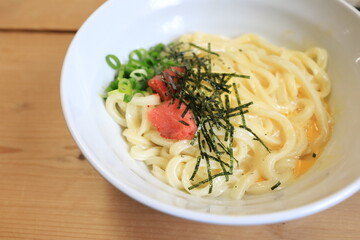 たらバタ冷しうどん（讃岐うどん）
