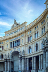 The Umberto I gallery in Naples, Italy. External facade of the Galleria Umberto I, in the historic center of the city.