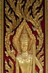 Fototapeta na wymiar Close up of an Ornamental door at the Buddhist Monastry