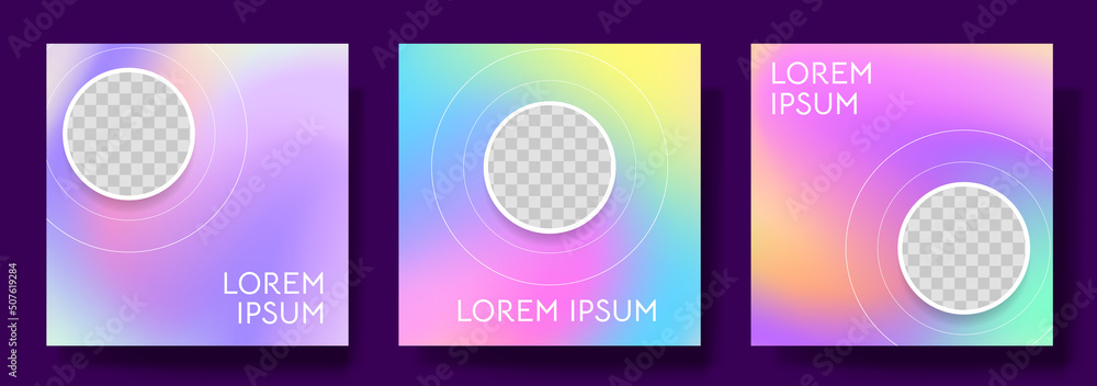 Poster set of soft gradient background template