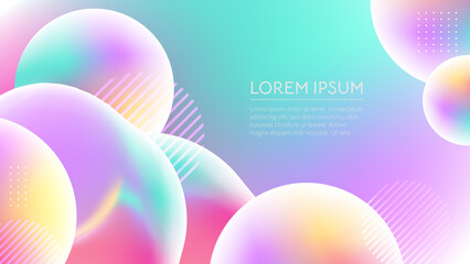 Abstract soft gradient background with colorful sphere