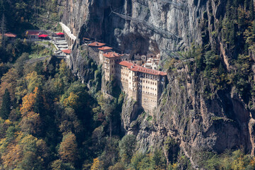 Sumela and remote view Mother monastery Trabzon - obrazy, fototapety, plakaty