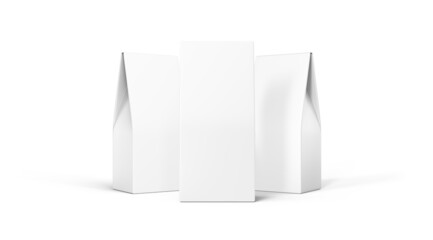 Paper Bag for tea or herbal, Three Package, White Blank, Template, Mockup