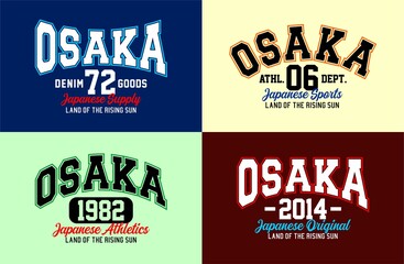 Set Osaka vintage design graphic typography for t-shirt - 507620000
