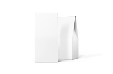 Paper Bag for tea or herbal, Front and Half Side view, White Blank, Template, Mockup