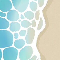 Clip art of beach of lapping waves