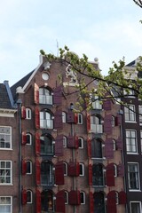Red shutters house in Amsterdam 