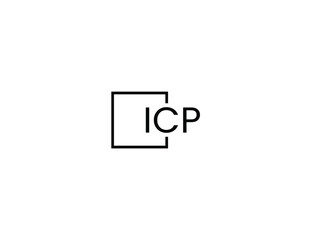 ICP letter initial logo design vector illustration