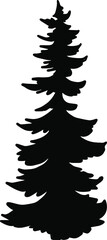 Silhouette of a tree, pine. Flat illustration of a tree. Vector.