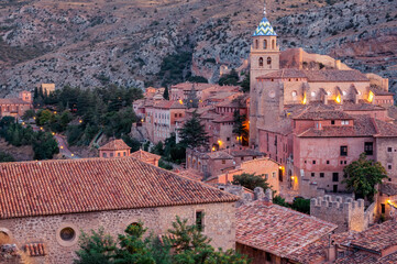 Obraz premium View of Albarracin and his Cathedral, Teruel, Aragón, Spain