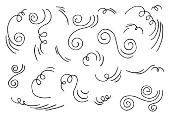 doodle wind illustration vector hand drawn style isolated on white background.