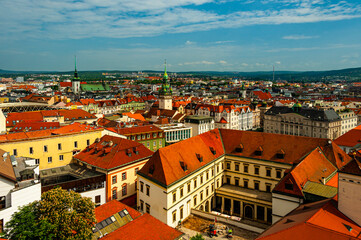 Fototapeta na wymiar City of Brno, Czech Republic, as seen from St. Peter and Paul Cathedral