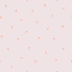 Simple vector seamless pattern with pink hearts on white background. For wallpapers, fabric and textile print, gift and wrapping paper, decoration and invitation, pattern fills or web page background.