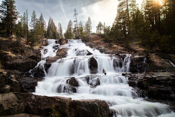 Lower Glen Alpine Falls in Eldorado County, California USA, near Lake Tahoe.