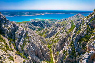 Paklenica canyon National park on Velebit mountain aerial view - 507632289