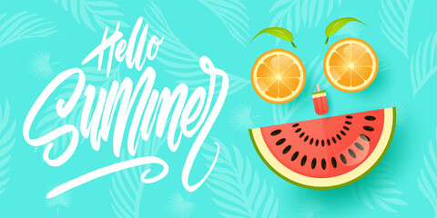 Colorful Summer background layout banners design. Horizontal poster, greeting card, header for website
