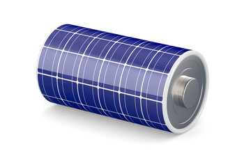 solar panel battery on white background. Isolated 3D illustration