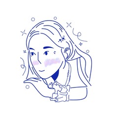 girl with headphones