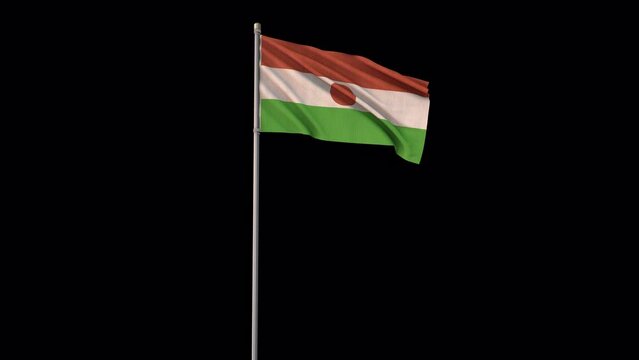 Niger flag, 4k video background is transparent