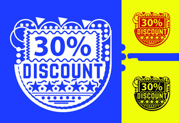 30 percent discount sticker and logo design template