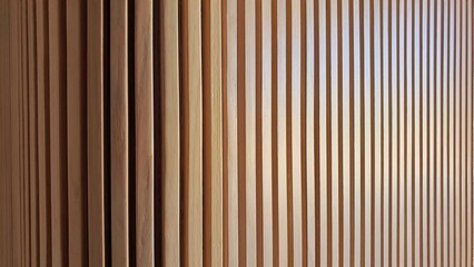 solid wooden battens wall pattern background with natural color finishing - obrazy, fototapety, plakaty
