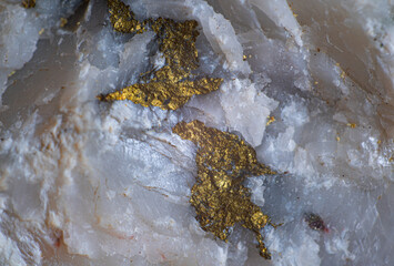 Chalcopyrite on quartz looks like gold