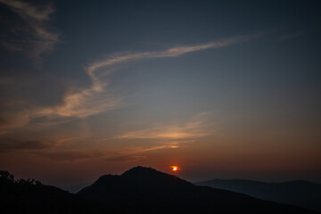 Sky and mountains with a beautiful view.