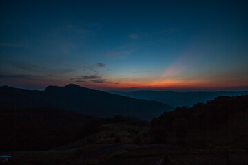 Sky and mountains with a beautiful view.