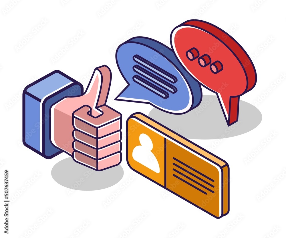 Poster flat isometric concept illustration. comment and like for content