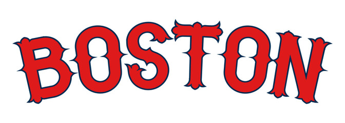 Boston lettering typography graphic t-shirt design.