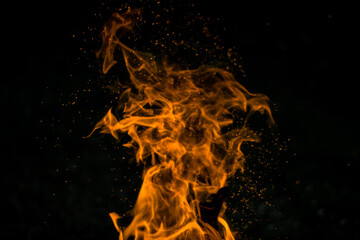 fire on black