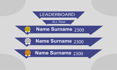 Game leaderboard with abstract background