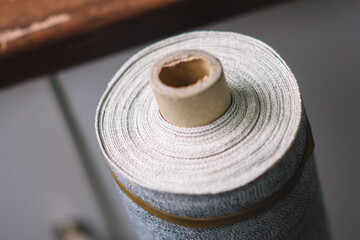 rolls of premium denim fabric