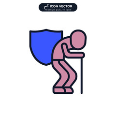 retirement icon symbol template for graphic and web design collection logo vector illustration