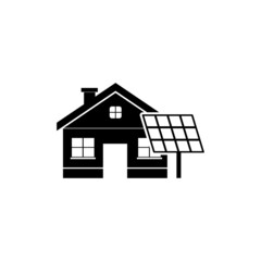 Solar house icon isolated on white background 