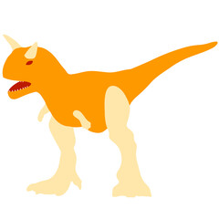 Vector dinosaur Carnotaurus stands on two legs