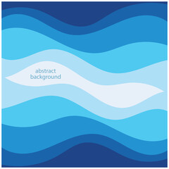 Blue wave vector abstract background flat design stock illustration