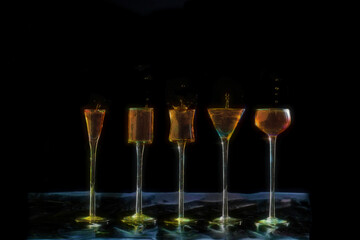 Drinks drinks in a row