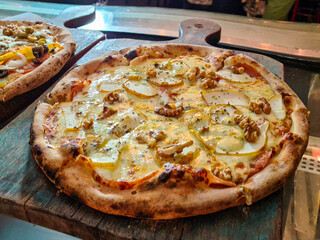 Fire from wood stove and fireplace