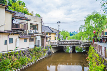 兵庫県　早朝の城崎温泉・風景
