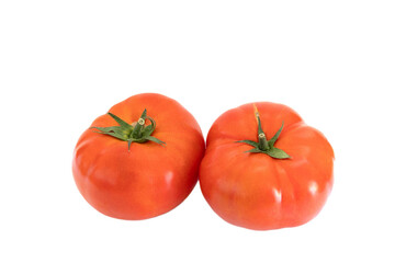 grosses tomates en gros plan sur un fond blanc