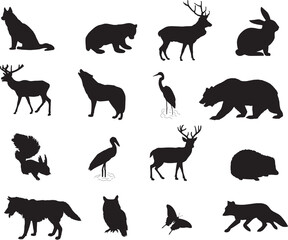 animals silhouette vector collection