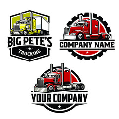 Trucking company logo bundle template set. Best for trucking and freight related industry  